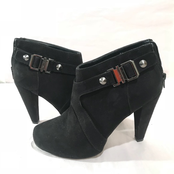 Guess Shoes - Guess Black Suede Ankle 8.5 High Heels Shoes Boots